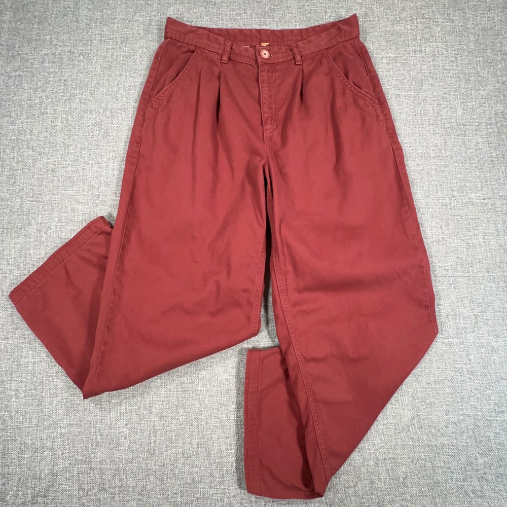 Free People Cya Later Skate Trouser Womens 6 Maroon Red Pleated Wide Leg Chino
